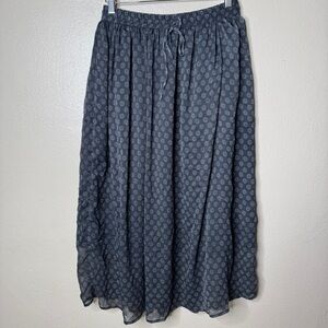 Rene Margo Skirt Women's Large Gray Sheer Maxi Subtle Floral Print Boho